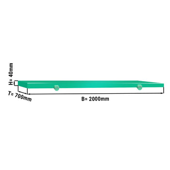 Deska do krojenia do stołu roboczego - 2000 x 700 mm - zgodna z HACCP - zielona - Prime Gastro