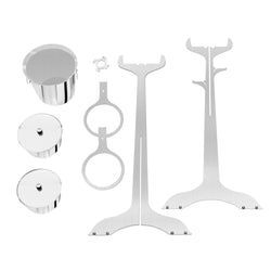 Chłodziarka do butelek ze stojakiem i 2 tacami na kostki lodu - stal nierdzewna