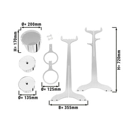 Chłodziarka do butelek ze stojakiem i 2 tacami na kostki lodu - stal nierdzewna