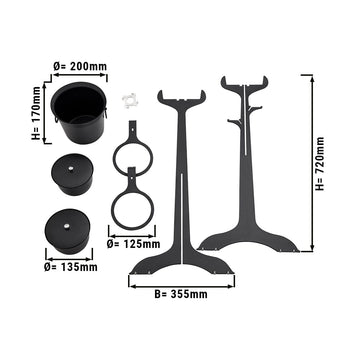 Chłodziarka na butelki ze stojakiem & 2 pojemnikami na kostki lodu - czarna - Prime Gastro