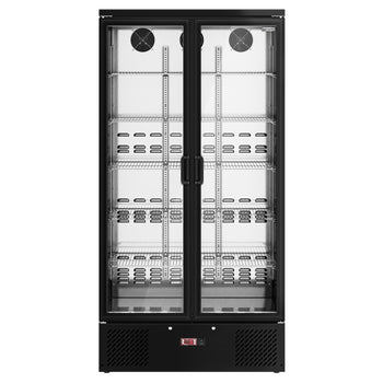 Chłodziarka do napojów - 500 litrów - wnętrze ze stali nierdzewnej - z 2 szklanymi drzwiami - Prime Gastro