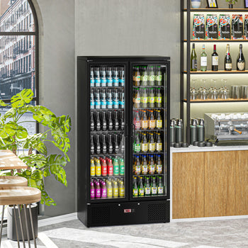 Chłodziarka do napojów - 500 litrów - wnętrze ze stali nierdzewnej - z 2 szklanymi drzwiami - Prime Gastro