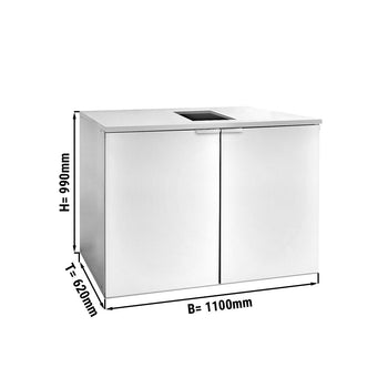 Chłodziarka bębnowa bez agregatu - Beczki 2x50 litrów - 1100x620 mm - Prime Gastro