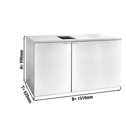 Chłodziarka bębnowa bez agregatu - Beczki 3x50 litrów - 1510x620 mm