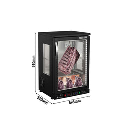 Szafa do dojrzewania mięsa na sucho - 590 mm - z 1 szklanymi drzwiami - czarna