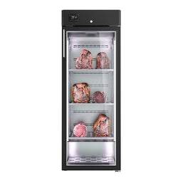 Szafa do dojrzewania mięsa na sucho - 600 mm - 1 szklane drzwi - czarna