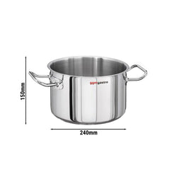 Garnek do mięsa - Ø 240 mm - wysokość: 150 mm - stal nierdzewna - nadaje się do indukcji