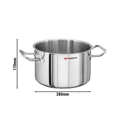 Garnek do mięsa - Ø 280 mm - wysokość: 170 mm - stal nierdzewna - nadaje się do indukcji