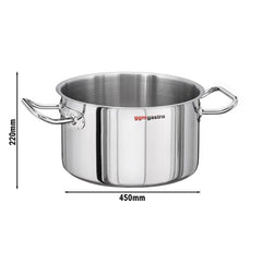 Meat pot - Ø 450 mm - height 220 mm - stainless steel - suitable for induction