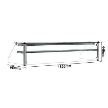 Szklana nadstawka dla lady kasowej - 1800 mm - Prime Gastro