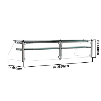 Szklana nadstawka z 1 półką - 2500 mm - Prime Gastro