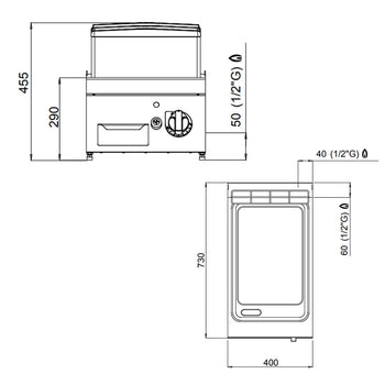 Gazowa płyta grillowa - 6,9 kW - Gładka - Prime Gastro