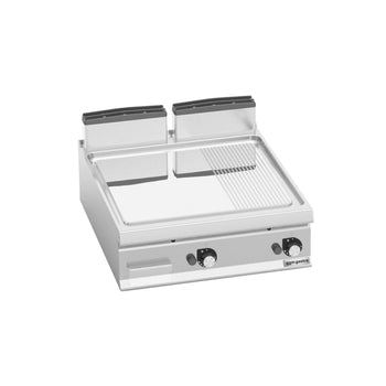 Gazowa płyta grillowa - 20 kW - Gładka & ryflowana - Prime Gastro