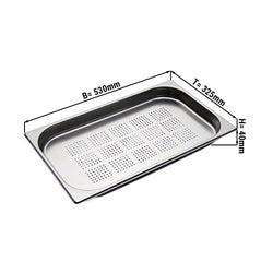 GN 1/1 Pojemnik - perforowany - głębokość: 40 mm