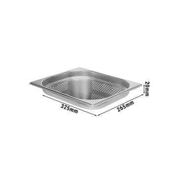 GN 1/2 Pojemnik - perforowany - głębokość: 20mm - Prime Gastro