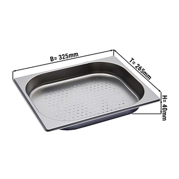 GN 1/2 Pojemnik - perforowany - głębokość: 40 mm - Prime Gastro