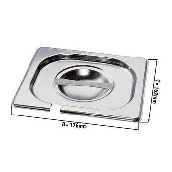 GN 1/6 Pokrywa - z wgłębieniem na łyżkę - Prime Gastro