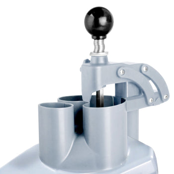 Elektryczna kompaktowa krajalnica do warzyw - 735 W - włącznie z 4 tarczami do krojenia/tarcia - pokrywa na zawiasach - Prime Gastro