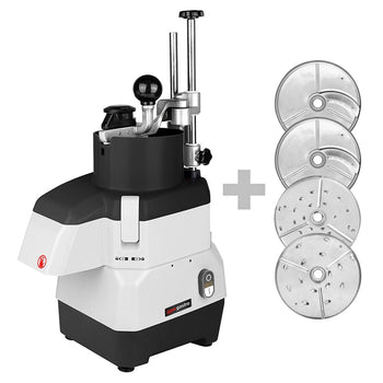 Elektryczna kompaktowa krajalnica do warzyw - 735 W - włącznie z 4 tarczami do krojenia/tarcia - Prime Gastro