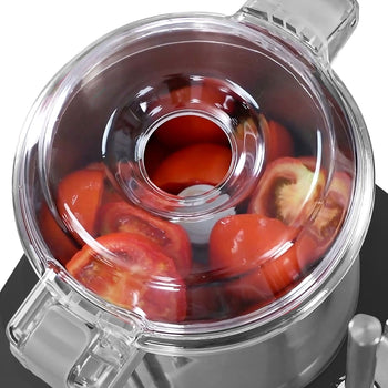 Elektryczna kompaktowa krajalnica do warzyw - 735 W - włącznie z 4 tarczami do krojenia/tarcia i przystawką do krojenia - Prime Gastro