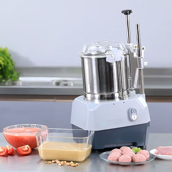 Elektryczna kompaktowa krajalnica do warzyw - 735 W - włącznie z 4 tarczami do krojenia/tarcia i nasadką do cięcia - składana pokrywa - Prime Gastro