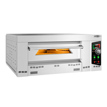 Gazowy piec do pizzy - 4+4x 34cm - Manualny - z ramą pośrednią - Prime Gastro