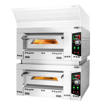 Gazowy piec do pizzy - 4+4x 34cm - Manualny - z ramą pośrednią - Prime Gastro