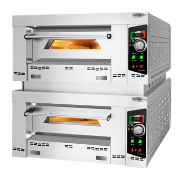 Gazowy piec do pizzy - 6+6x 34cm (głęboki) - manualny - z ramą pośrednią - Prime Gastro