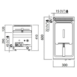 Frytkownica Gazowa - 8 litrów - 6,6 kW