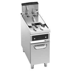 Frytownica gazowa - 20 litrów - 17,5 kW - z filtracją oleju & automatycznym podnoszeniem kosza