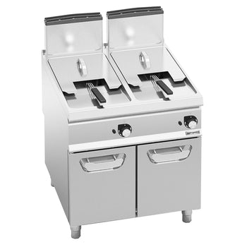 Podwójna frytownica gazowa - 18+18 litrów - 28 kW - Ogrzewanie pośrednie - Prime Gastro