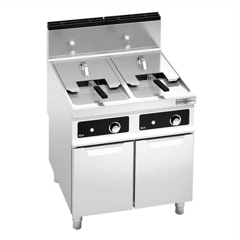 Podwójna frytownica gazowa - 18+18 litrów - 28 kW - Sterowanie elektroniczne - Prime Gastro