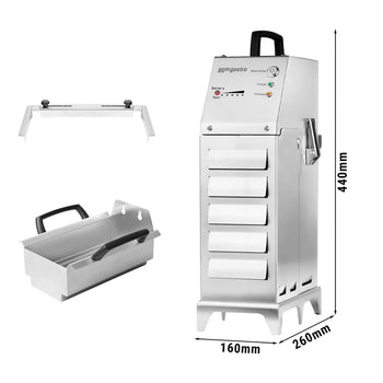 Przenośne akumulatorowe urządzenie filtrujące oleju do smażenia - 50 litrów/minutę - do frytownic o pojemności maks. 20 litrów - Prime Gastro