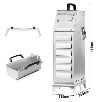 Przenośne akumulatorowe urządzenie filtrujące oleju do smażenia - 80 litrów/minutę - do frytownic o pojemności 20 litrów i większych - Prime Gastro