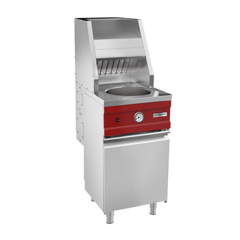 Frytownica gazowa - okrągła - 13 litrów - 17 kW - włącznie z wentylatorem wyciągowym & tacą na frytki - Prime Gastro