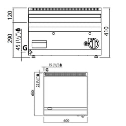 Gazowa płyta grillowa - 8 kW - Gładka