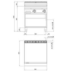 Gazowa płyta grillowa - 20 kW - Gładka
