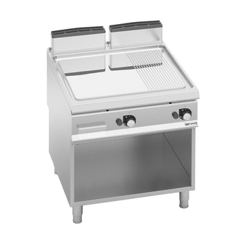 Gazowa płyta grillowa - 20 kW - Gładka & ryflowana - Prime Gastro