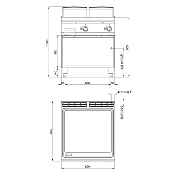 Gazowa płyta grillowa - 14 kW - Gładka - Prime Gastro