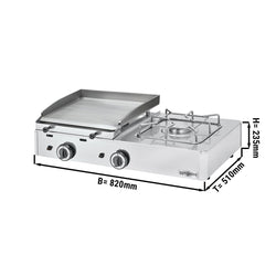 Gazowa płyta grillowa - 6,3 kW - z kuchenką gazową