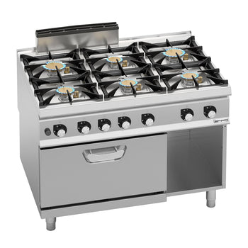 Kuchenka gazowa - 44 kW - 6 palnikowa - z piekarnikiem gazowym - 7,8 kW - Prime Gastro