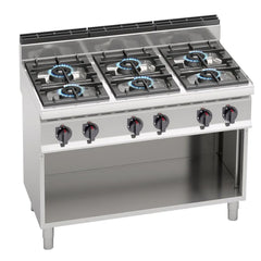 Gas cooker - 42 kW - 6 burners - high-performance model