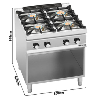 Kuchenka gazowa - 28 kW	- 4 palnikowa - Prime Gastro