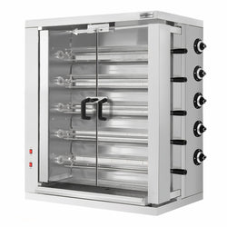 Grill gazowy do kurczaka - 32,33 kW - z 5 szpikulcami do 30 kurczaków