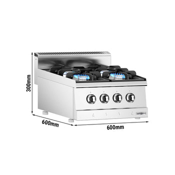 Kuchenka gazowa - 24 kW - 4 palniki wysokiej wydajności - Prime Gastro