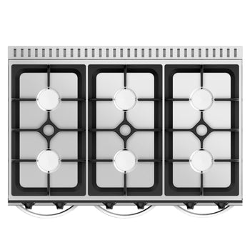 Kuchenka gazowa - 36 kW - 6 palników wysokiej wydajności - z szafką dolną - Prime Gastro