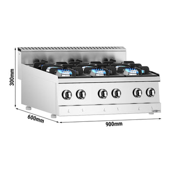 Kuchenka gazowa - 36 kW - 6 palników wysokiej wydajności - Prime Gastro