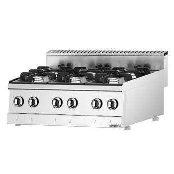 Kuchenka gazowa - 36 kW - 6 palników wysokiej wydajności - Prime Gastro