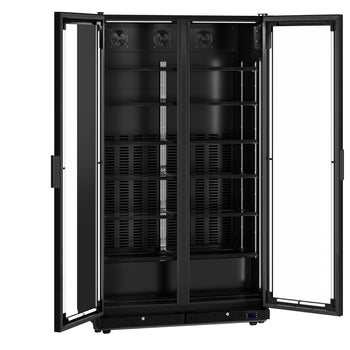 Lodówka na napoje - 1230 litrów - bezramkowa konstrukcja - 2 szklane drzwi - Prime Gastro