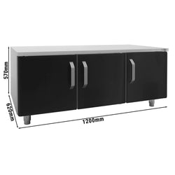 Podstawa nierdzewna - 1200 mm - 3 drzwi - czarna